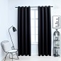 vidaXL Cortinas opacas con anillas de metal 2 piezas negro 140x175 cm vidaXL Cortinas opacas con anillas de metal 2 piezas negro 140x175 cm