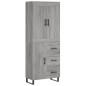 vidaXL Aparador alto madera contrachapada gris sonoma 69,5x34x180 cm vidaXL Aparador alto madera contrachapada gris sonoma 69,5x34x180 cm