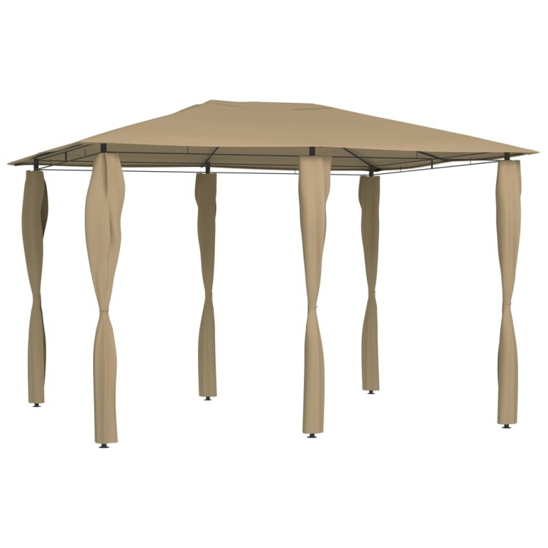 vidaXL Cenador con cubiertas de postes taupé 3x4x2,6 m 160 g/m² vidaXL Cenador con cubiertas de postes taupé 3x4x2,6 m 160 g/m²
