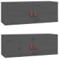 vidaXL Armarios de pared 2 uds madera maciza pino gris 80x30x30 cm vidaXL Armarios de pared 2 uds madera maciza pino gris 80x30x30 cm