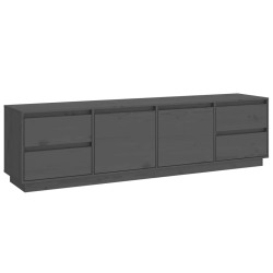 vidaXL Mueble de TV madera maciza de pino gris 176x37x47,5 cm