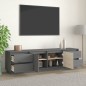 vidaXL Mueble de TV madera maciza de pino gris 176x37x47,5 cm