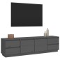 vidaXL Mueble de TV madera maciza de pino gris 176x37x47,5 cm