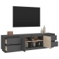 vidaXL Mueble de TV madera maciza de pino gris 176x37x47,5 cm