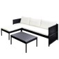 vidaXL Set de muebles de jardín 3 pzas y cojines ratán sintético negro vidaXL Set de muebles de jardín 3 pzas y cojines ratán sintético negro