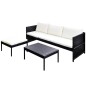 vidaXL Set de muebles de jardín 3 pzas y cojines ratán sintético negro vidaXL Set de muebles de jardín 3 pzas y cojines ratán sintético negro