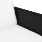vidaXL Set de muebles de jardín 3 pzas y cojines ratán sintético negro vidaXL Set de muebles de jardín 3 pzas y cojines ratán sintético negro