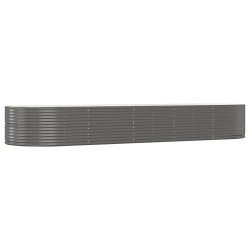 vidaXL Jardinera arriate acero recubrimiento polvo gris 447x140x68 cm