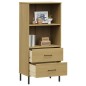 vidaXL Librería con 2 cajones OSLO madera maciza marrón 60x35x128,5 cm vidaXL Librería con 2 cajones OSLO madera maciza marrón 60x35x128,5 cm
