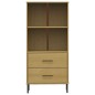 vidaXL Librería con 2 cajones OSLO madera maciza marrón 60x35x128,5 cm vidaXL Librería con 2 cajones OSLO madera maciza marrón 60x35x128,5 cm
