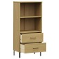 vidaXL Librería con 2 cajones OSLO madera maciza marrón 60x35x128,5 cm vidaXL Librería con 2 cajones OSLO madera maciza marrón 60x35x128,5 cm