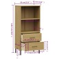 vidaXL Librería con 2 cajones OSLO madera maciza marrón 60x35x128,5 cm vidaXL Librería con 2 cajones OSLO madera maciza marrón 60x35x128,5 cm
