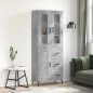 vidaXL Aparador alto madera contrachapada gris hormigón 69,5x34x180 cm vidaXL Aparador alto madera contrachapada gris hormigón 69,5x34x180 cm