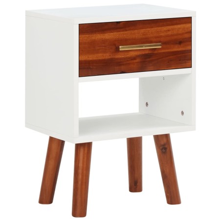 vidaXL Mesita de noche de madera maciza de acacia 40x30x57 cm