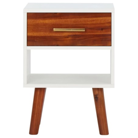 vidaXL Mesita de noche de madera maciza de acacia 40x30x57 cm