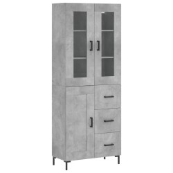 vidaXL Aparador alto madera contrachapada gris hormigón 69,5x34x180 cm 