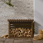 vidaXL Leñero de madera maciza pino marrón miel 108x73x79 cm vidaXL Leñero de madera maciza pino marrón miel 108x73x79 cm