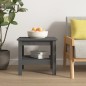 vidaXL Mesa de centro de madera maciza de pino gris 45x45x40 cm