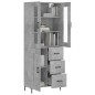 vidaXL Aparador alto madera contrachapada gris hormigón 69,5x34x180 cm vidaXL Aparador alto madera contrachapada gris hormigón 69,5x34x180 cm