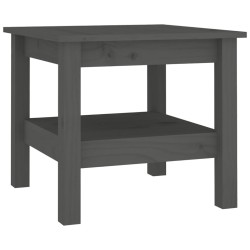vidaXL Mesa de centro de madera maciza de pino gris 45x45x40 cm