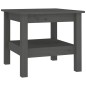 vidaXL Mesa de centro de madera maciza de pino gris 45x45x40 cm