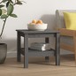 vidaXL Mesa de centro de madera maciza de pino gris 45x45x40 cm