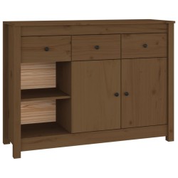 vidaXL Aparador de madera maciza de pino marrón miel 100x35x74 cm