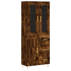 vidaXL Aparador alto madera contrachapada roble ahumado 69,5x34x180 cm