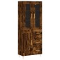 vidaXL Aparador alto madera contrachapada roble ahumado 69,5x34x180 cm vidaXL Aparador alto madera contrachapada roble ahumado 69,5x34x180 cm