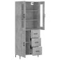 vidaXL Aparador alto madera contrachapada gris hormigón 69,5x34x180 cm vidaXL Aparador alto madera contrachapada gris hormigón 69,5x34x180 cm