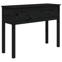 vidaXL Mesa consola de madera maciza de pino negra 100x35x75 cm