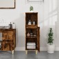vidaXL Armario de baño madera contrachapada roble ahumado 30x30x100 cm vidaXL Armario de baño madera contrachapada roble ahumado 30x30x100 cm