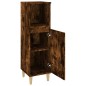 vidaXL Armario de baño madera contrachapada roble ahumado 30x30x100 cm vidaXL Armario de baño madera contrachapada roble ahumado 30x30x100 cm