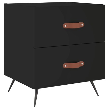 vidaXL Mesita de noche madera de ingeniería negro 40x35x47,5 cm