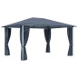 vidaXL Cenador con cortina gris antracita aluminio 400x300 cm vidaXL Cenador con cortina gris antracita aluminio 400x300 cm