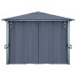 vidaXL Cenador con cortina gris antracita aluminio 400x300 cm vidaXL Cenador con cortina gris antracita aluminio 400x300 cm