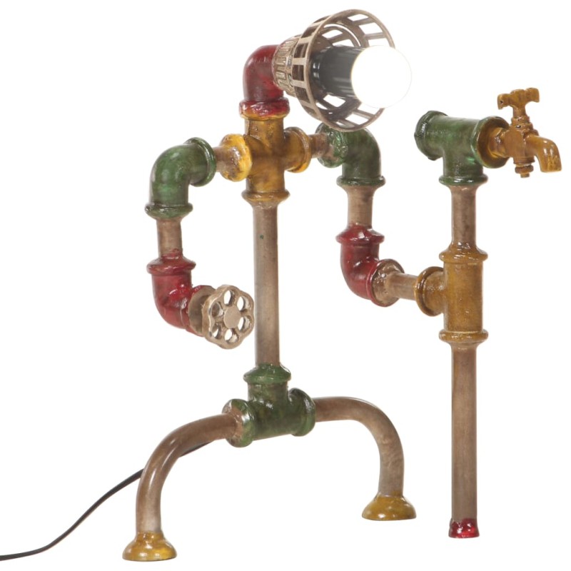 vidaXL Lámpara de pie industrial diseño de tubería de agua hierro vidaXL Lámpara de pie industrial diseño de tubería de agua hierro
