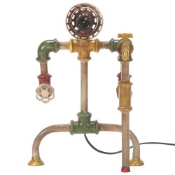 vidaXL Lámpara de pie industrial diseño de tubería de agua hierro