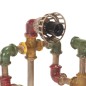 vidaXL Lámpara de pie industrial diseño de tubería de agua hierro vidaXL Lámpara de pie industrial diseño de tubería de agua hierro