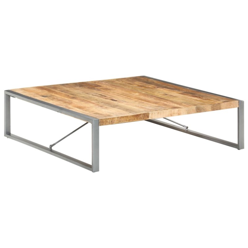 vidaXL Mesa de centro madera de mango rugosa 140x140x40 cm