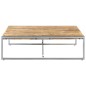 vidaXL Mesa de centro madera de mango rugosa 140x140x40 cm