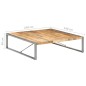 vidaXL Mesa de centro madera de mango rugosa 140x140x40 cm