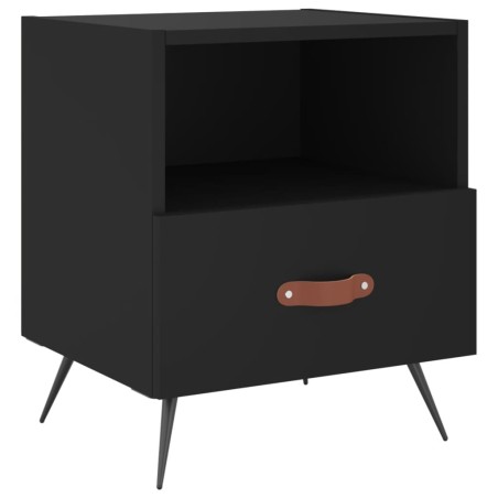 vidaXL Mesita de noche madera de ingeniería negro 40x35x47,5 cm