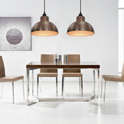 vidaXL Lámparas de techo semiesféricas 2 unidades color cobre