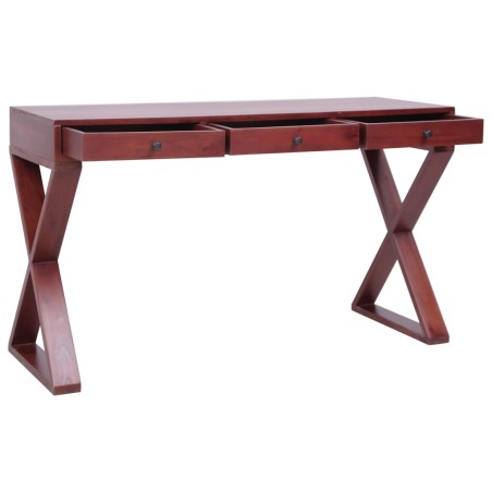vidaXL Escritorio ordenador madera maciza de caoba marrón 132x47x77 cm