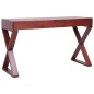vidaXL Escritorio ordenador madera maciza de caoba marrón 132x47x77 cm vidaXL Escritorio ordenador madera maciza de caoba marrón 132x47x77 cm