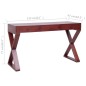 vidaXL Escritorio ordenador madera maciza de caoba marrón 132x47x77 cm vidaXL Escritorio ordenador madera maciza de caoba marrón 132x47x77 cm
