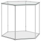 vidaXL Mesa de centro acero inoxidable y vidrio plateada 60x53x50 cm vidaXL Mesa de centro acero inoxidable y vidrio plateada 60x53x50 cm