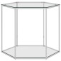 vidaXL Mesa de centro acero inoxidable y vidrio plateada 60x53x50 cm vidaXL Mesa de centro acero inoxidable y vidrio plateada 60x53x50 cm