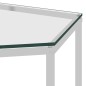 vidaXL Mesa de centro acero inoxidable y vidrio plateada 60x53x50 cm vidaXL Mesa de centro acero inoxidable y vidrio plateada 60x53x50 cm